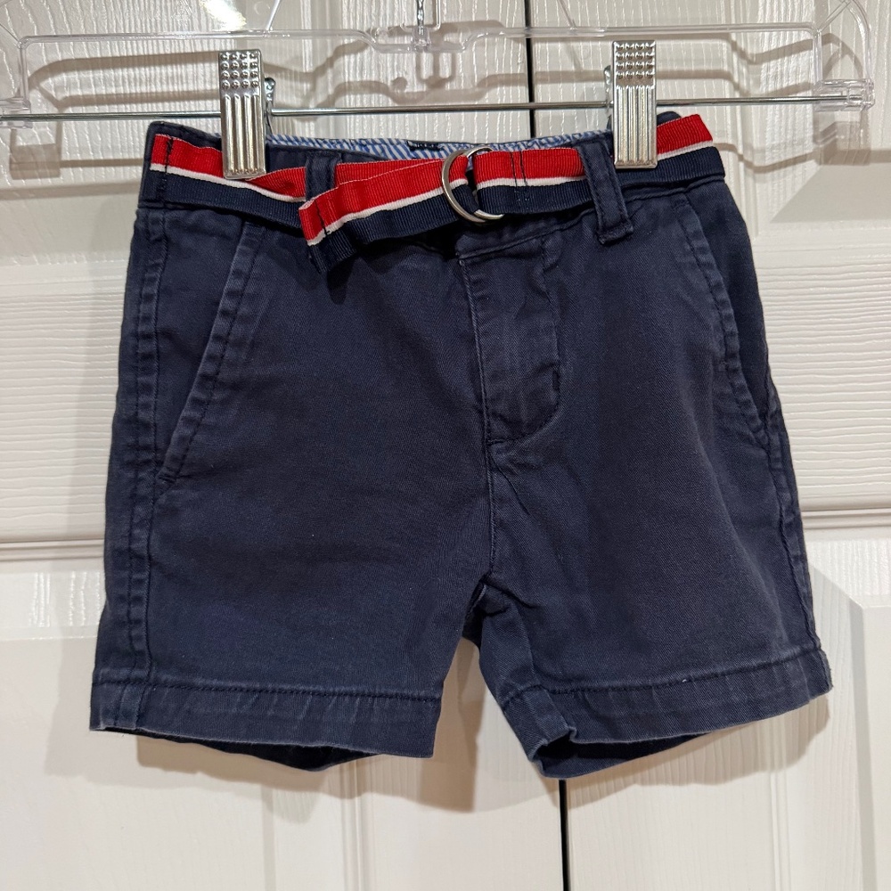 Tommy Hilfiger Toddler Boys Cargo Shorts Belted Brand Color Navy Size 12 Months